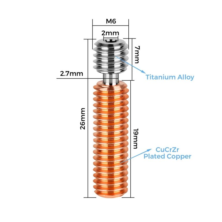 POLISI3D überzogener Kupferheizer Block Hochtemperatur Ender 3 Heat Block Kompatibel mit MK8 Extruder Ender 3 V2 Pro Ender 5 Plus CR10 S4 S5 3D Drucker Alle Metall Hotend Upgrades